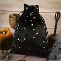 Dice Storage Bag Velvet Stars Large Black