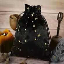 Dice Storage Bag Velvet Stars Large Black
