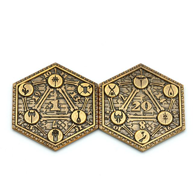 D2 RPG Coin - Shadow Washed Gold Metal