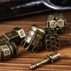 7pcs Dice Metal Bomb Worn Bronze