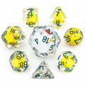 D20 Dice Resin 33mm Green Font Chicken White Clear