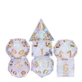 Candy in Clear & White Sharp Resin - 7pcs RPG Dice Set