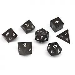 7pcs Dice Wooden Rosewood White Font Black