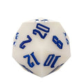Blue on Solid White Silicone - D20 RPG Dice