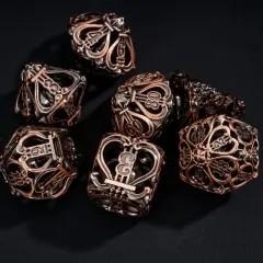 7pcs Dice Metal Hollow Lute Copper