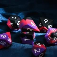 7pcs Dice Silicone Oversize White Font Purple Black Red
