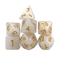 Glitter in White Acrylic - 7pcs RPG Full Dice Set