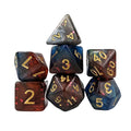 Glitter in Red & Blue Acrylic - 7pcs RPG Full Dice Set