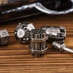 7pcs Dice Metal Bomb Worn Silver