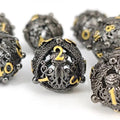 7pcs Dice Metal Hollow Mindflayer Gold Font Nickel