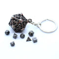 Dice Novelty Keyring D20 Locket Mini Set Blood Silver