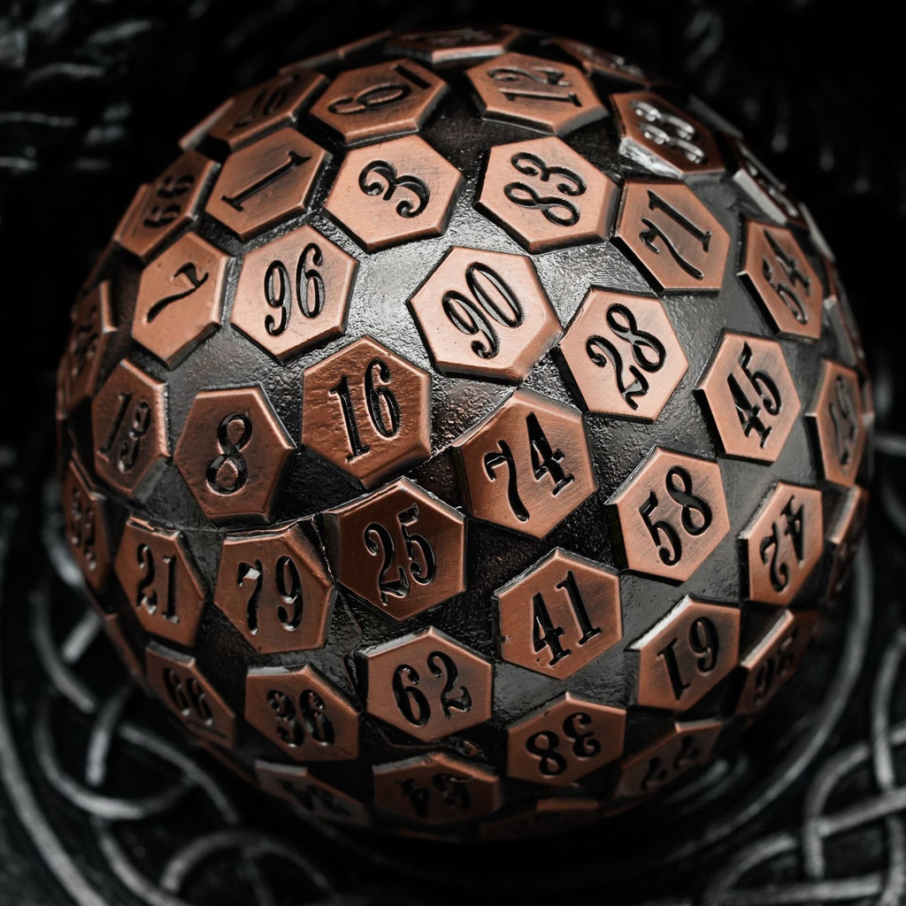 D100 RPG Dice - Copper Metal