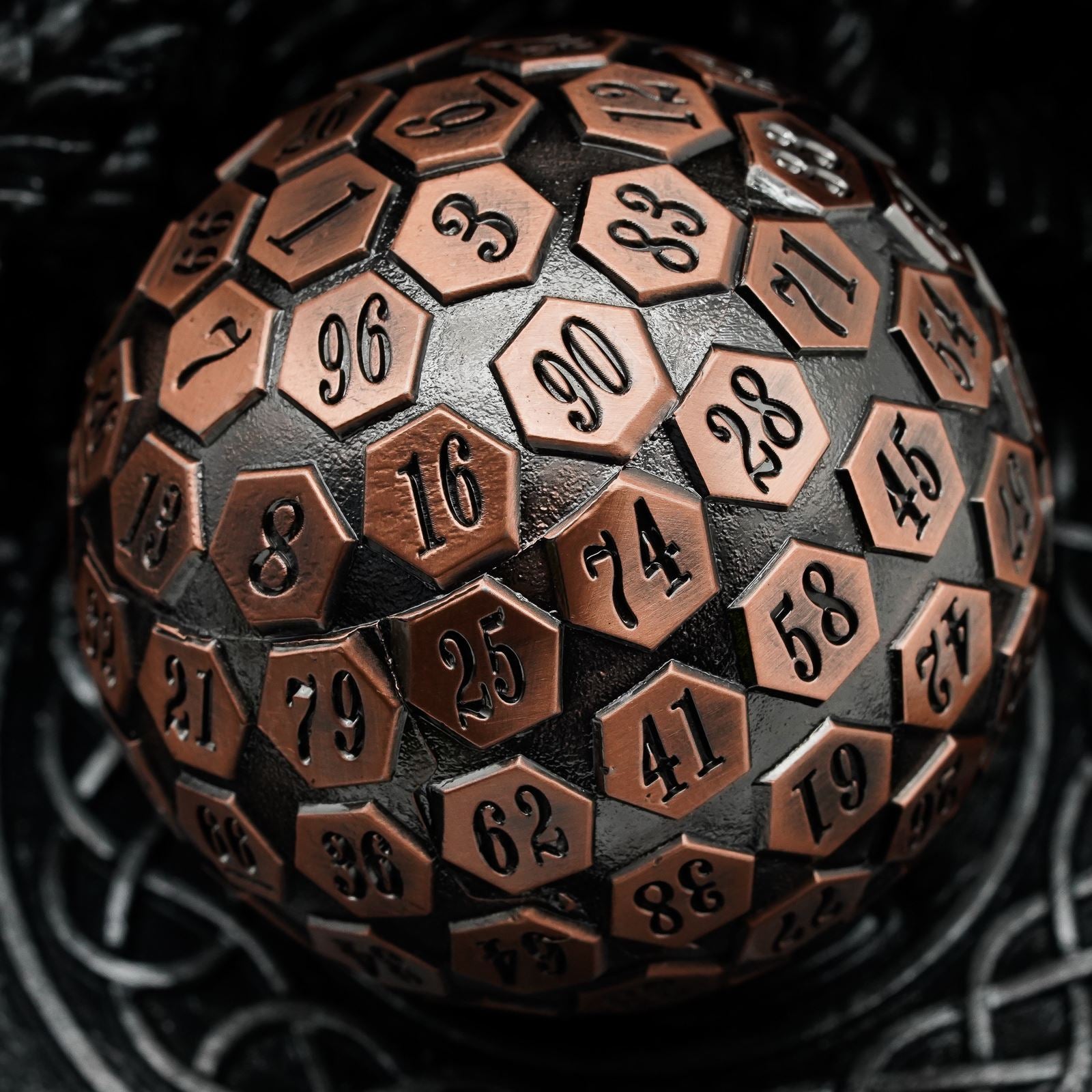D100 RPG Dice - Copper Metal