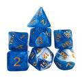 Glitter in Blue & White Acrylic - 7pcs RPG Full Dice Set