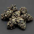 7pcs Dice Metal Hollow Dragon Oval Cubes Bronze