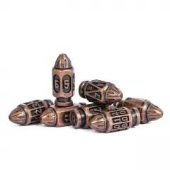 7pcs Dice Metal Bullet Worn Copper