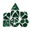 Washed Green on White Acrylic - 7pcs RPG Full Dice Set