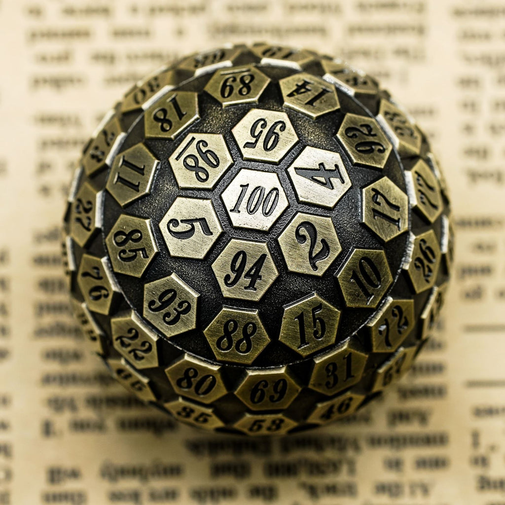 D100 RPG Dice - Bronze Metal