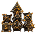 7pcs RPG Dice Set - Spiky Gold Metal