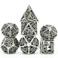 7pcs RPG Dice Set - Silver Metal