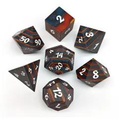 7pcs Dice Wooden Layered White Font Rainbow