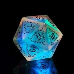 7pcs Dice Gem Frosted Glass Black Font Cracked Music Prism