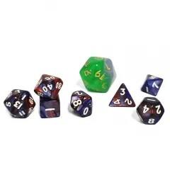 7pcs Dice Acrylic Mini White Font Brown Purple
