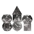 Lotus Flower in Silver Metal - 7pcs RPG Dice Set