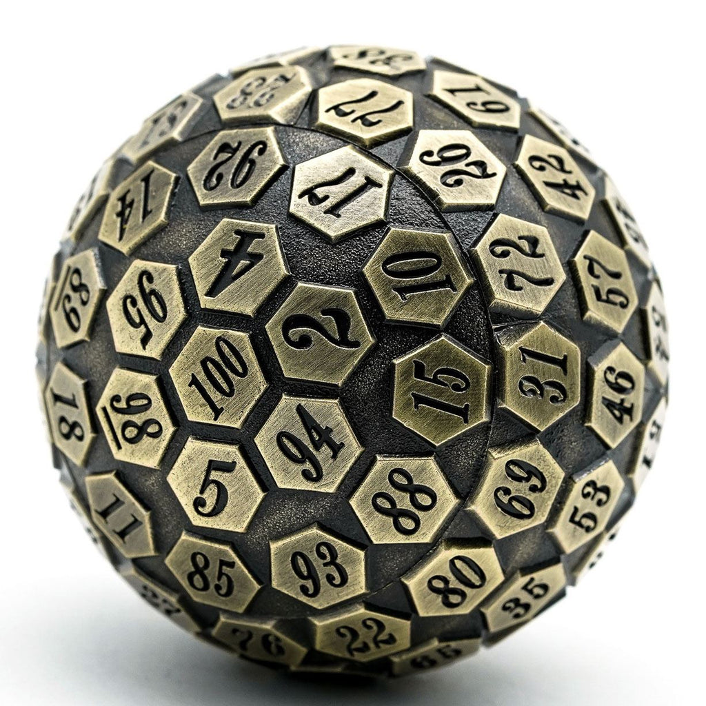 D100 RPG Dice - Bronze Metal