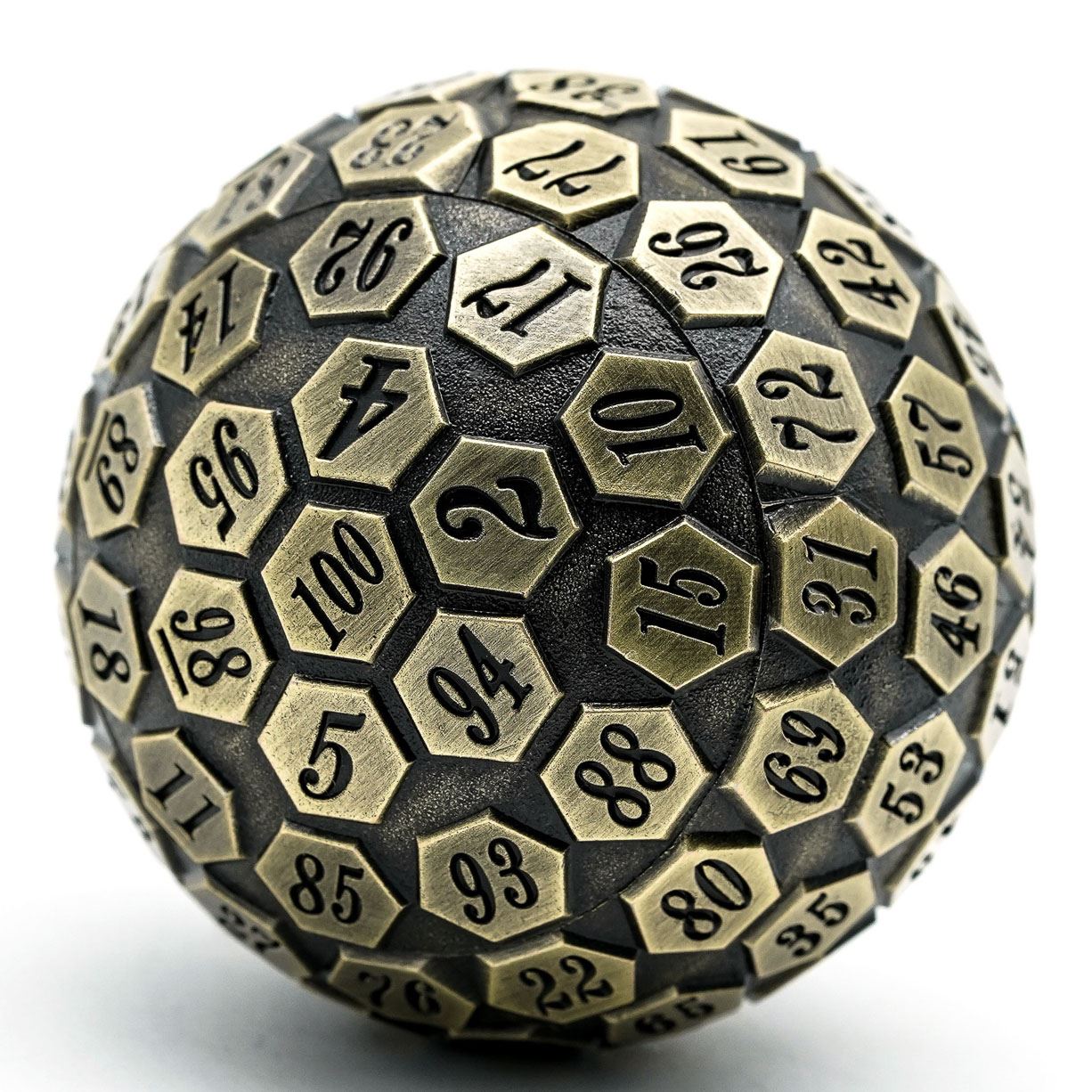 D100 RPG Dice - Bronze Metal