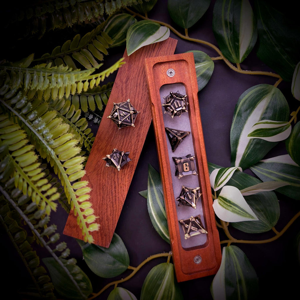 7pcs RPG Dice Set - Spiky Bronze Metal