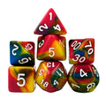 7pcs Dice Acrylic Blend White Font Pink Yellow Blue