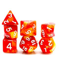 7pcs Dice Acrylic Blend White Font Yellow Red