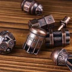7pcs Dice Metal Bomb Worn Copper