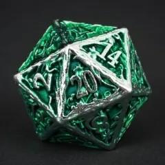 7pcs Dice Metal Druid Vine Silver Font Green