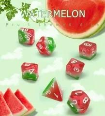 7pcs Dice Resin Layer White Font Green White Red