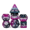 7pcs Dice Resin Layer Silver Font A Sexual Blue Purple