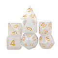 White Silk Acrylic - 7pcs RPG Full Dice Set