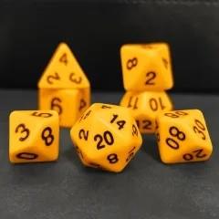 7pcs Dice Acrylic Blend Black Font Solid Yellow