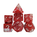Red Swirl in Clear Resin - 7pcs RPG Full Dice Set