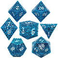 7pcs Dice Metal Hollow Maze White Font Blue