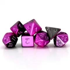 7pcs Dice Acrylic Metallic Frosted Pink