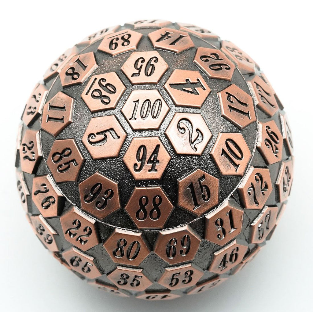 D100 RPG Dice - Copper Metal