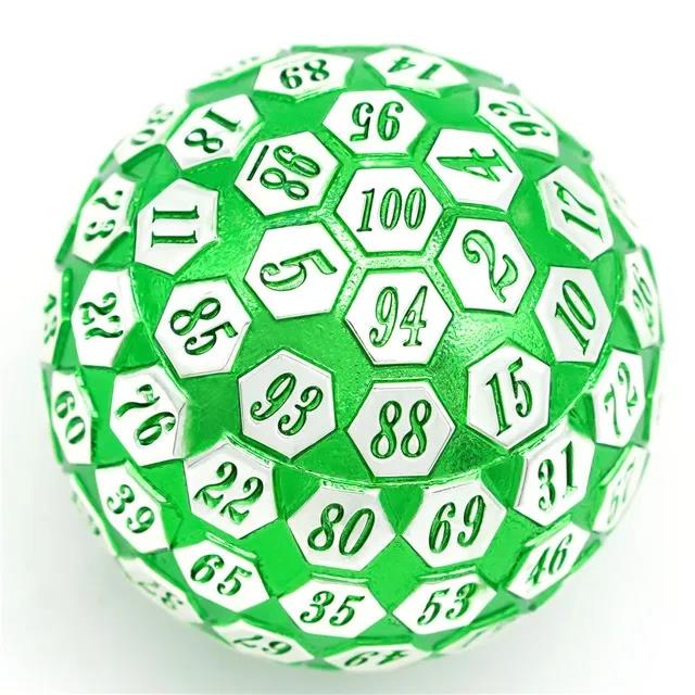 D100 RPG Dice - Silver & Blue Metal