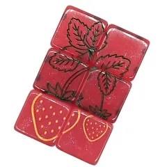 6pcs D6 Dice Resin Strawberry Green Gold Font Pink