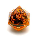 Orange Beholder in Clear & Orange Liquid Sharp Resin - D20 RPG Dice