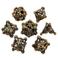 7pcs Dice Metal Hollow Skull Frame Bronze