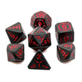 Red Sword in Black Metal - 7pcs RPG Dice Set
