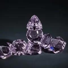 7pcs Dice Gem Glass Facet Black Font Purple (UD)