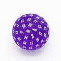 Purple & Clear Raised Face Acrylic - D100 RPG Dice